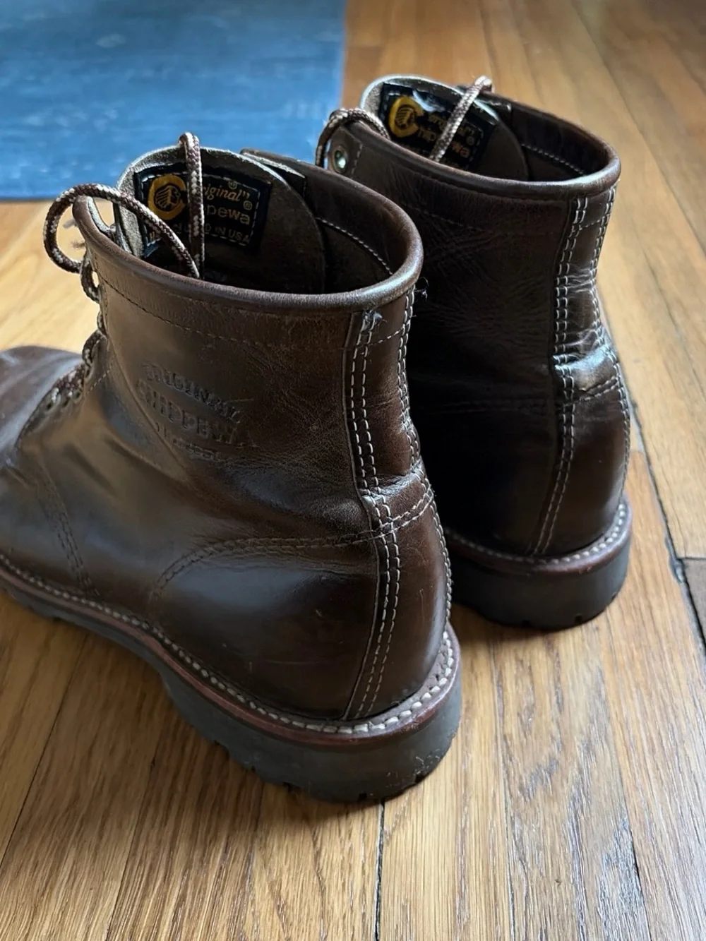 Chippewa Engineer boots with Vibram lug soles